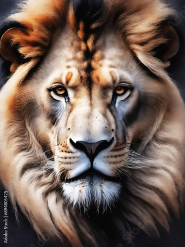 lion king head portrait painting