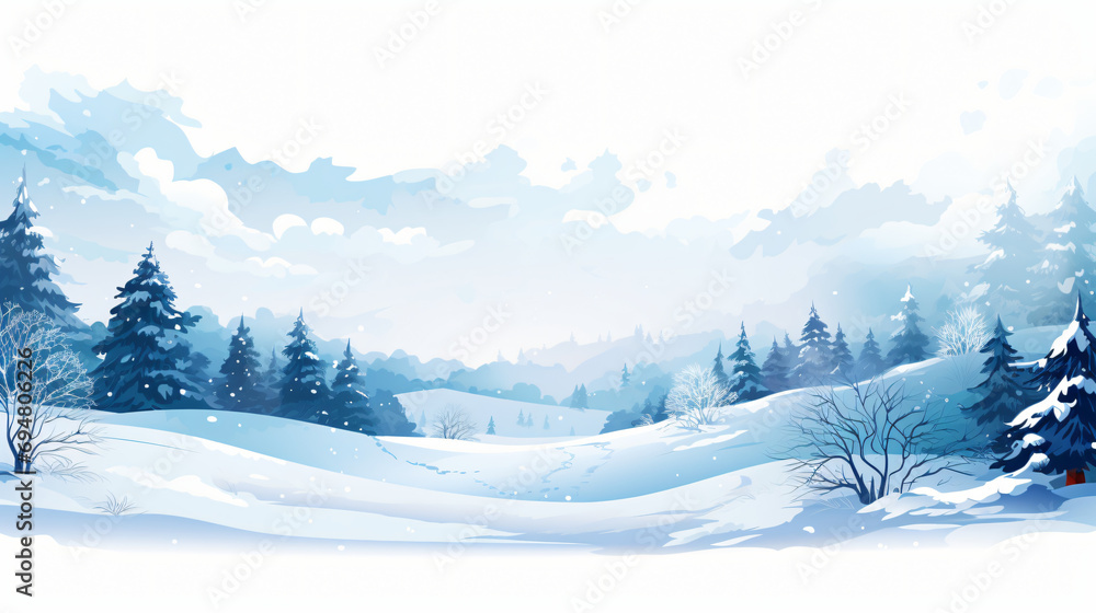 Snow Illustration on White Background