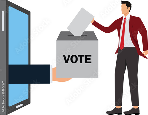 On-line Voting Businessman, Voting, Nomination, Political Rally, Absentee Ballot