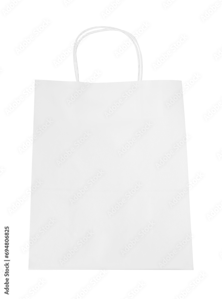 One paper bag isolated on white, top view One paper bag isolated on white, top view