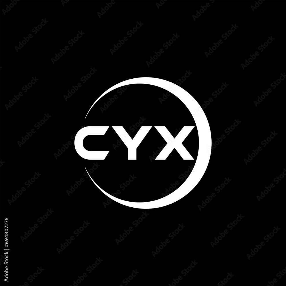 CYX letter logo design with black background in illustrator, cube logo, vector logo, modern alphabet font overlap style. calligraphy designs for logo, Poster, Invitation, etc. CYX letter logo design with black background in illustrator, cube logo, vector logo, modern alphabet font overlap style. calligraphy designs for logo, Poster, Invitation, etc.