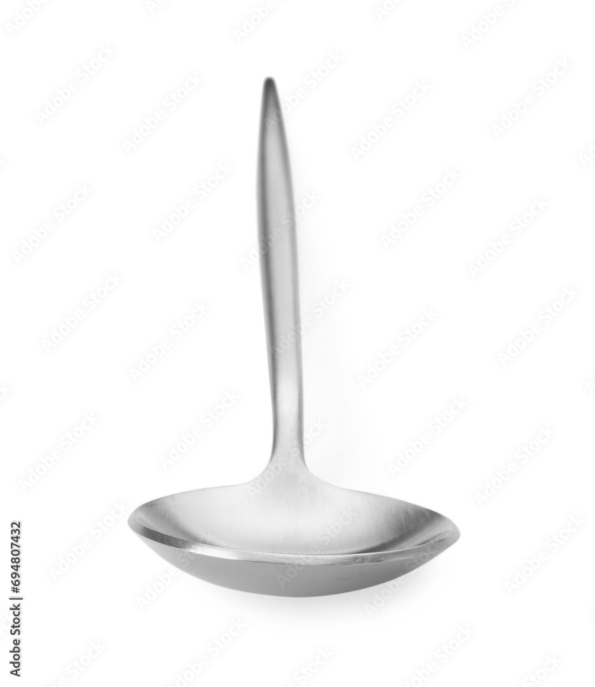 One shiny silver spoon isolated on white One shiny silver spoon isolated on white
