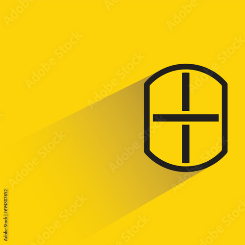 window pane icon with shadow on yellow background