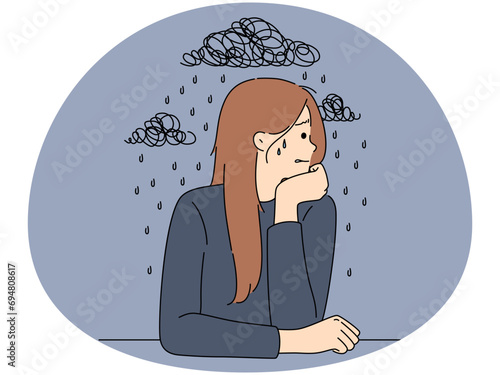 Unhappy woman suffer from depression