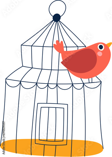 Cage With Bird