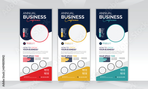 event agency roll up banner design with  circle shape