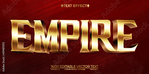 Gold and Bronze Empire Editable Vector 3D Text Effect