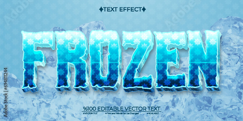 Blue Frozen Editable Vector 3D Text Effect