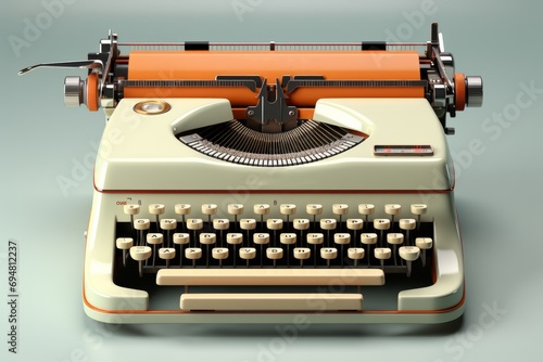 classic typewriter, on an isolated white background, Generative AI