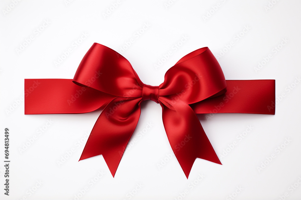 Red ribbon on white background