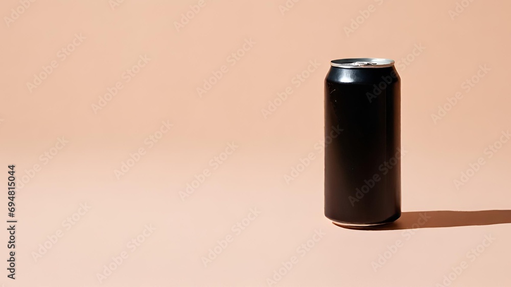 Isolated Black Drink Can. Refreshing Cold Soda Beverage in Shiny Metallic Aluminum Container Generative Ai. Concept for Design Isolated Black Drink Can. Refreshing Cold Soda Beverage in Shiny Metallic Aluminum Container Generative Ai. Concept for Design