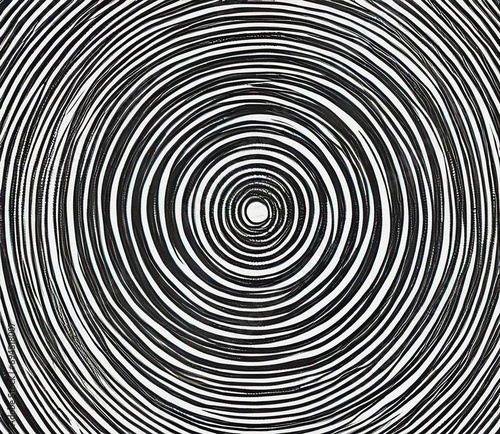 Black and white circle image, abstract background with spiral