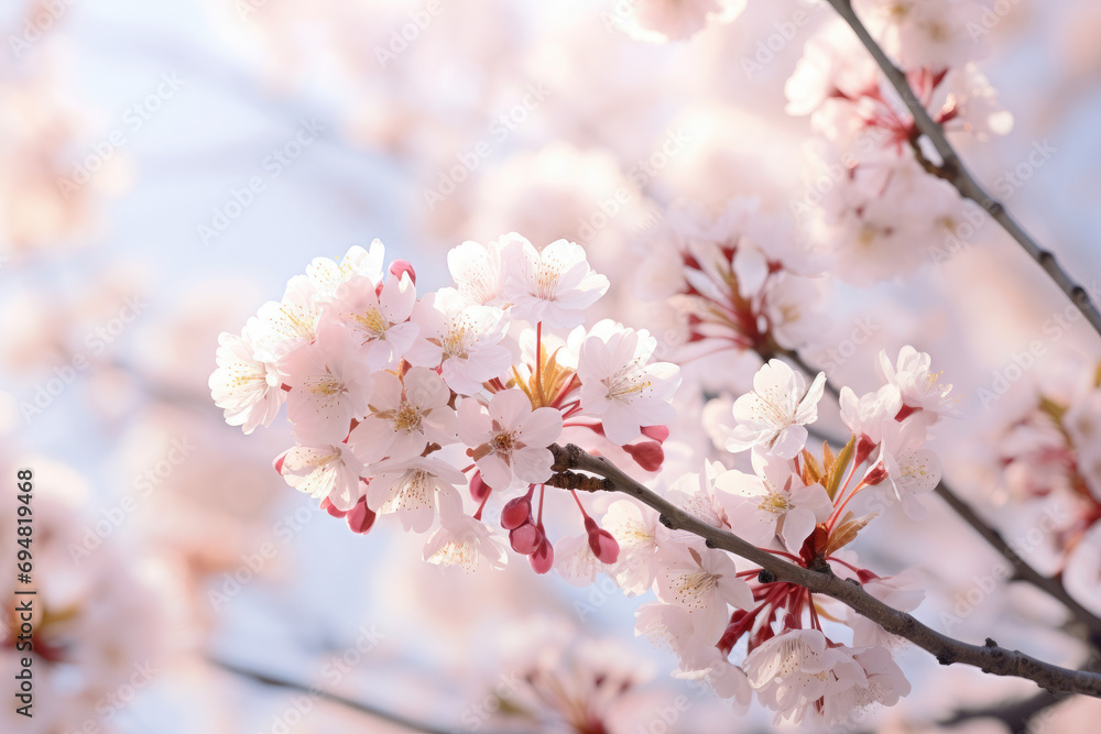 Cherry blossoms blooming in spring, spring background Cherry blossoms blooming in spring, spring background