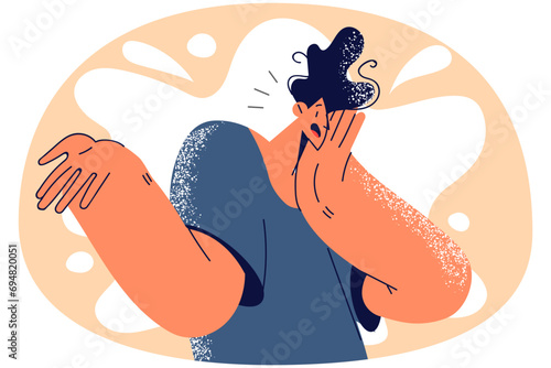 Unhappy man distressed with problem