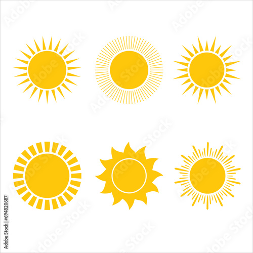 Wallpaper Mural Sun icon symbol set. Vector illustration. Torontodigital.ca