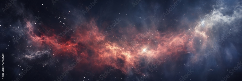 View of the universe photographed from a telescope, space, banner background