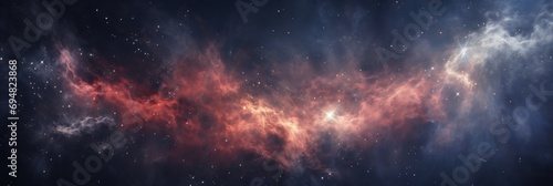 View of the universe photographed from a telescope  space  banner background