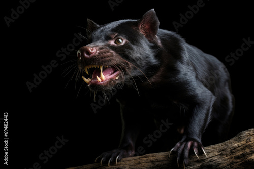 Tasmanian devil on a black background © Veniamin Kraskov