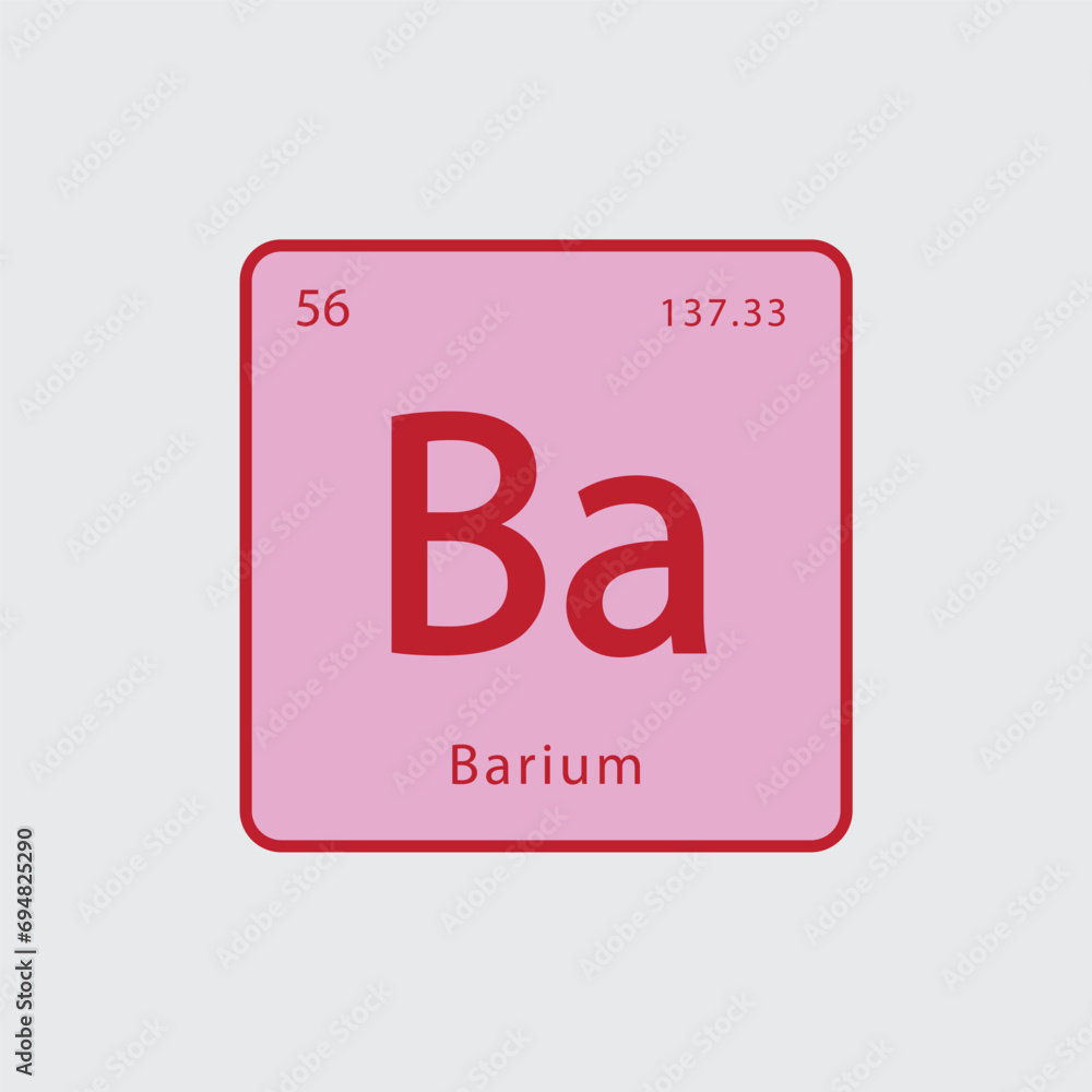Barium periodic table icon vector flat style Barium periodic table icon vector flat style