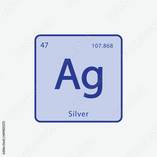 Ag periodic table icon vector flat style