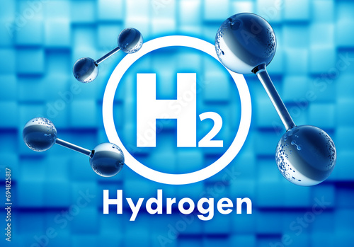 Hydrogen energy. H2 logo. H...