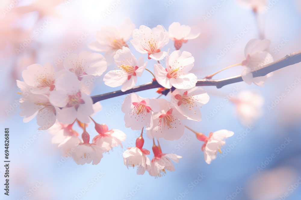 Cherry blossoms blooming in spring, spring background