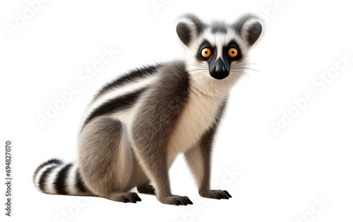 Playful Jungle Lemur On Transparent Background © noman