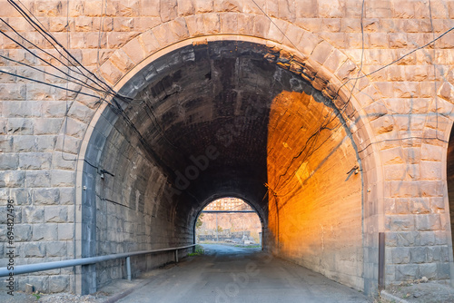 Road tunnel. Road for trans...