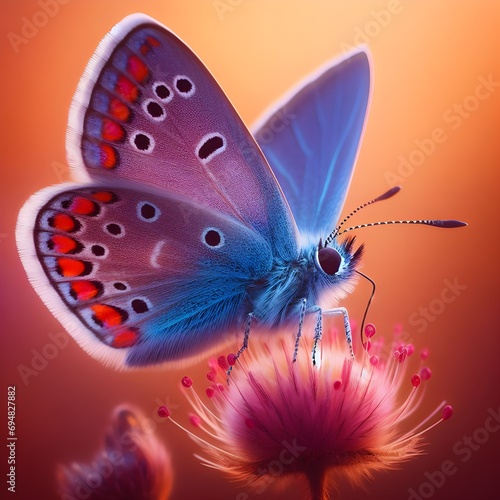 butterfly mix of purple and blue, AI generated © HENI