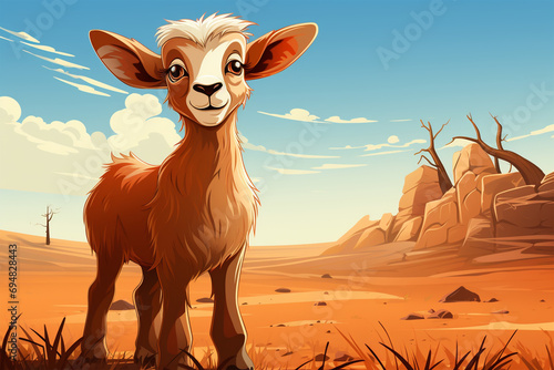 cartoon style of a goat