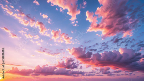 Sky at Sunset and Sunrise with Vibrant Clouds, Celestial Beauty © O-CAP