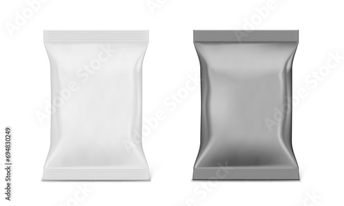 Flow Packs For Potato Chips Set Isolated On White