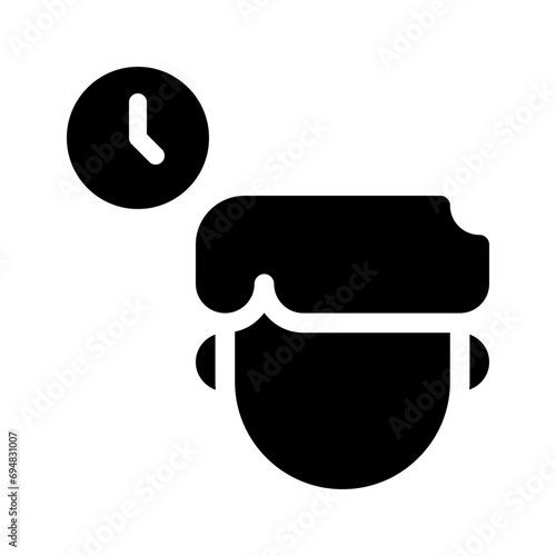 working hours glyph icon