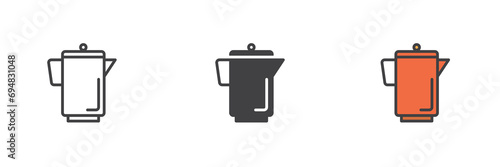 Kettle different style icon set.