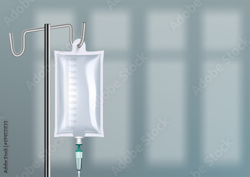 3D Full Medical Dropper Bag. Hospital Equipment
