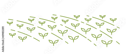 Young shoot field. Vector line. Editable outline stroke.