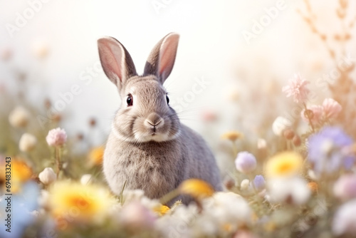 Easter background with bunny and eggs © Aida