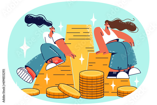 People sitting on piles of gold