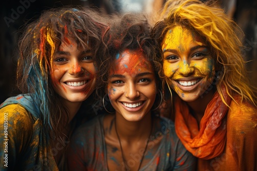 Friends immersed in holi festivities, holi festival images hd