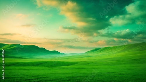 A beautyful sky and field and some mountain background photo, AI generative photo
