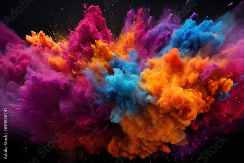 Rainbow blast holi colorful powder explosion, holi festival image download