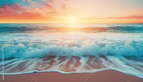 Beautiful sunset on the sea on the beach