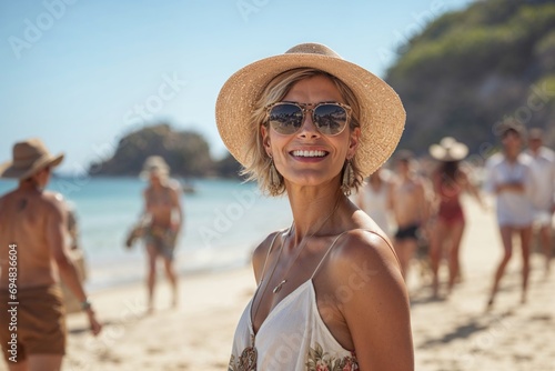 beautiful woman enjoying th...