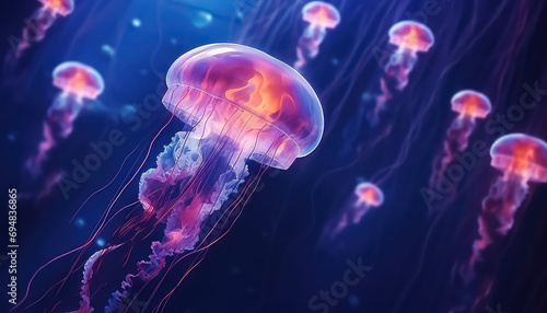 Poisonous jellyfish flock in the water © terra.incognita