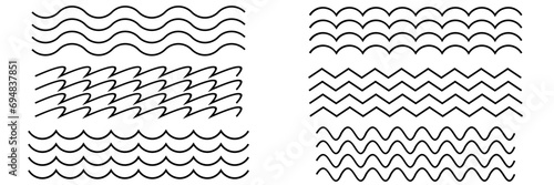 collection of water ocean logo with waves and seagulls