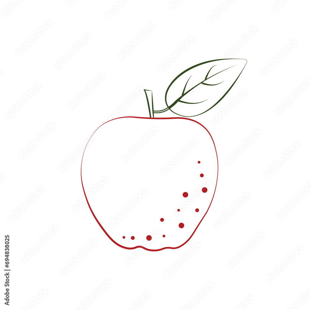 Fototapeta premium Apple. Apple coloring book. Children s coloring book with an image of an apple. Vector illustration isolated on a white background