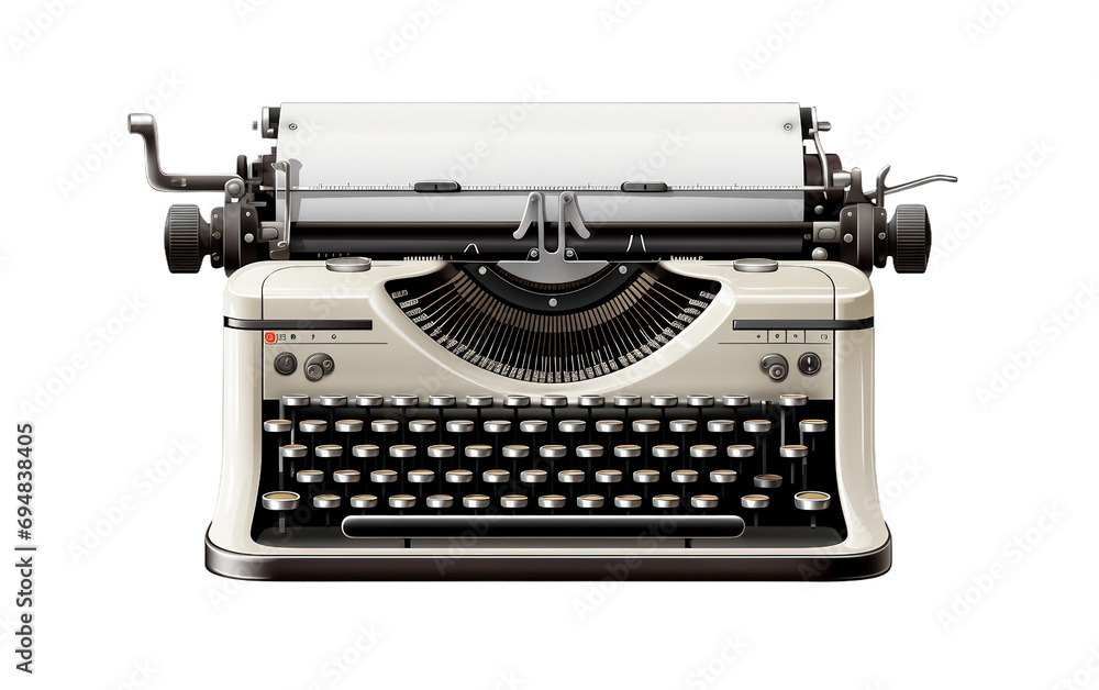 Manual Typewriter isolated on transparent background.