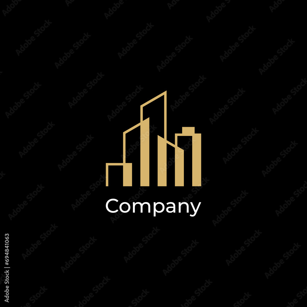Building logo for construction company, printing with modern concept Premium Vector Building logo for construction company, printing with modern concept Premium Vector