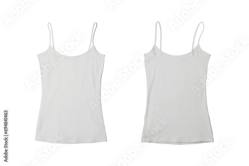 Blank Girl Ash Grey Basic Tank Top Shirt Template Front and Back View