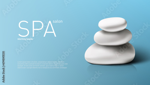 Luxury Spa Salon Template With White Spa Stones.